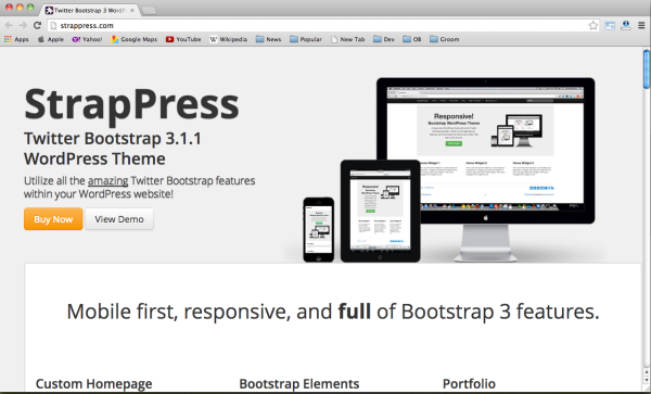 best bootstrap wordpress framework - strappress