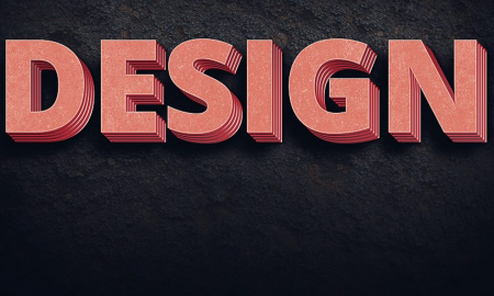 Design Red Letters Dark Background